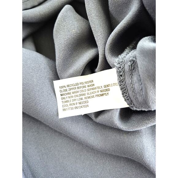 A New Day Dress Med Gray Midi Sleeveless Gathered Cocktail Wedding Guest Holiday - Picture 5 of 8